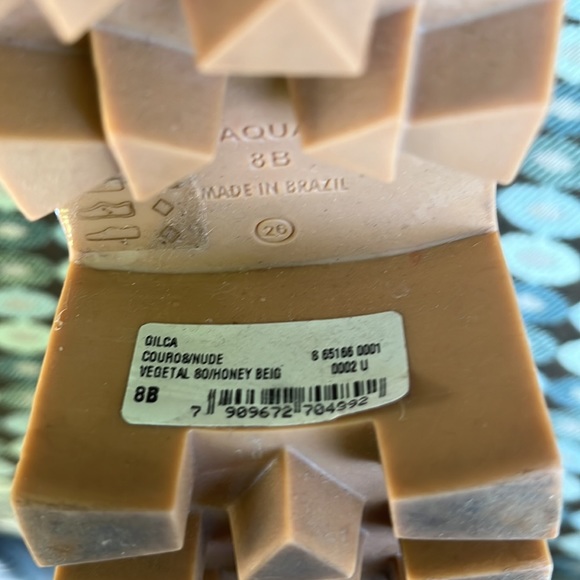 Aqua "Gilca" Block Heel Booties In Honey Beige - Picture 11 of 16